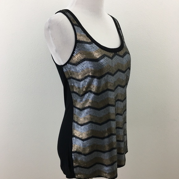 Express | Chevron Sequin Tank Top - Picture 3 of 8